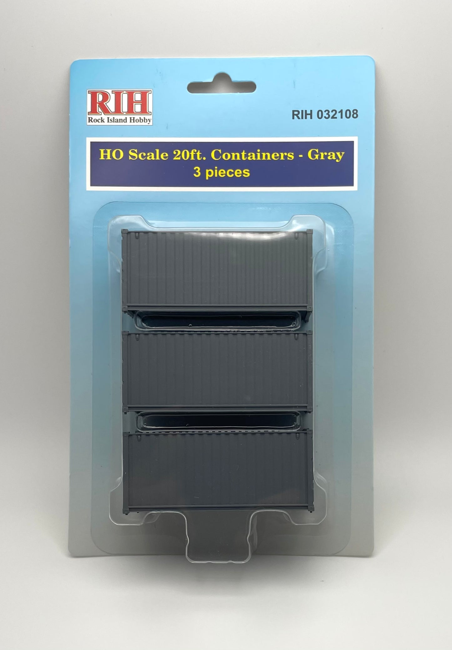 HO Scale Containers 20ft Gray